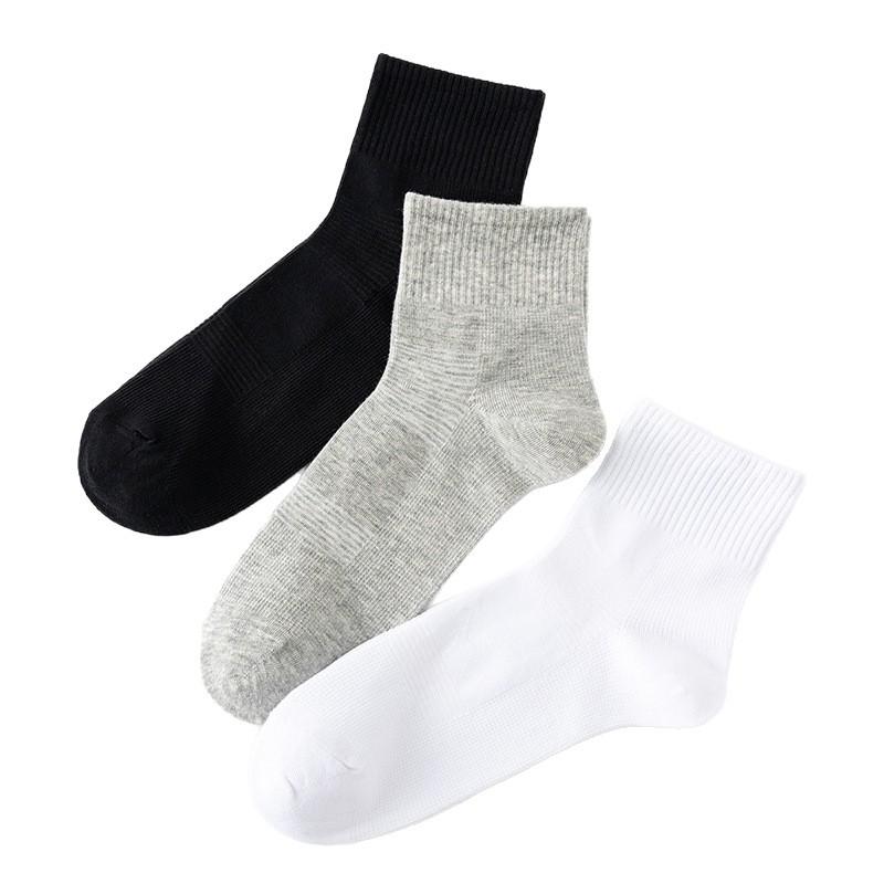 Thin Summer Socks, Men'S Mesh Socks, Mid-Tube Cotton Socks, Sweat-Absorbing, Breathable, Antibacterial Casual Socks