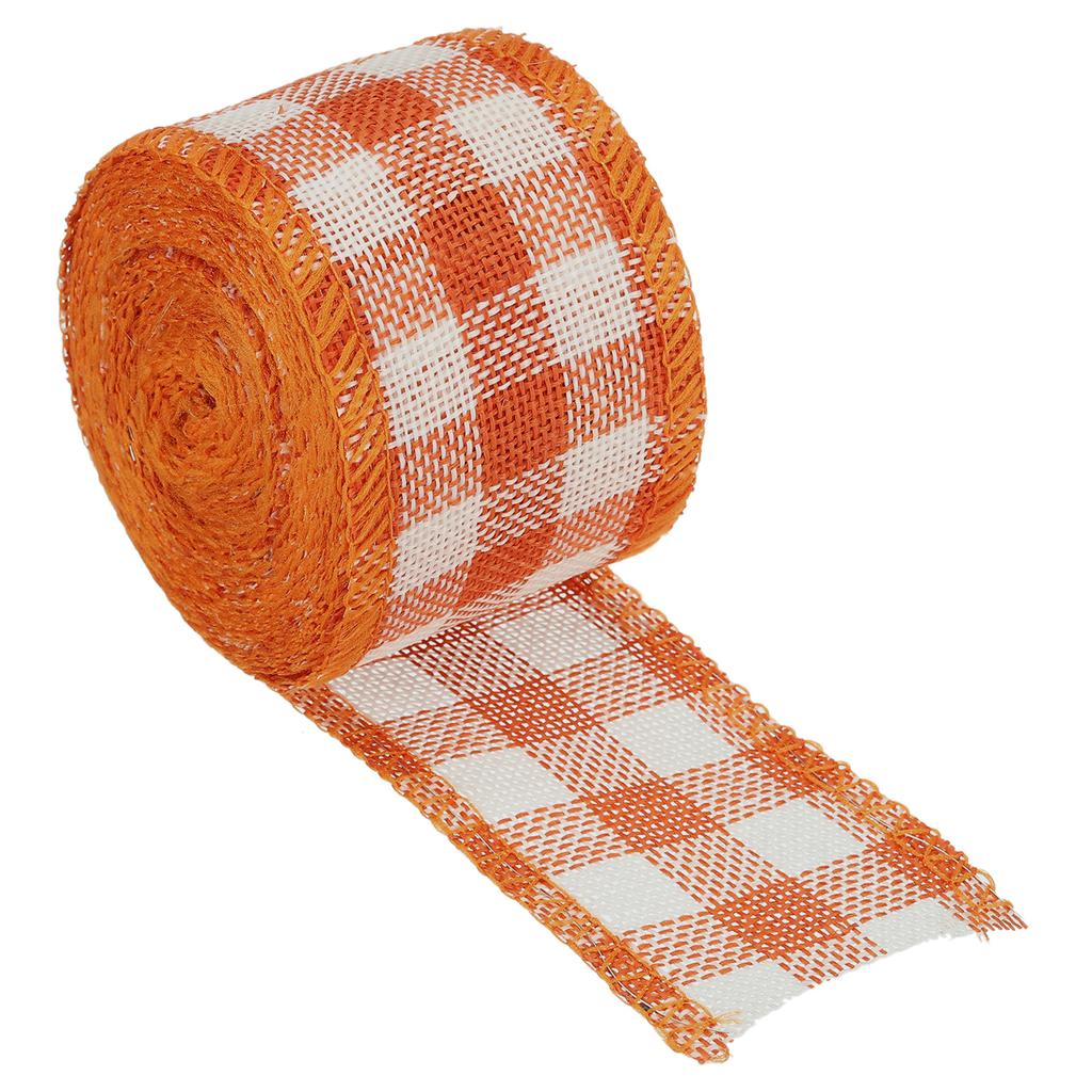 Polyester Gingham Ribbon Wired Edge Ribbon for Christmas Decoration Wrapping 2 Inch Wide 6.56 Yards