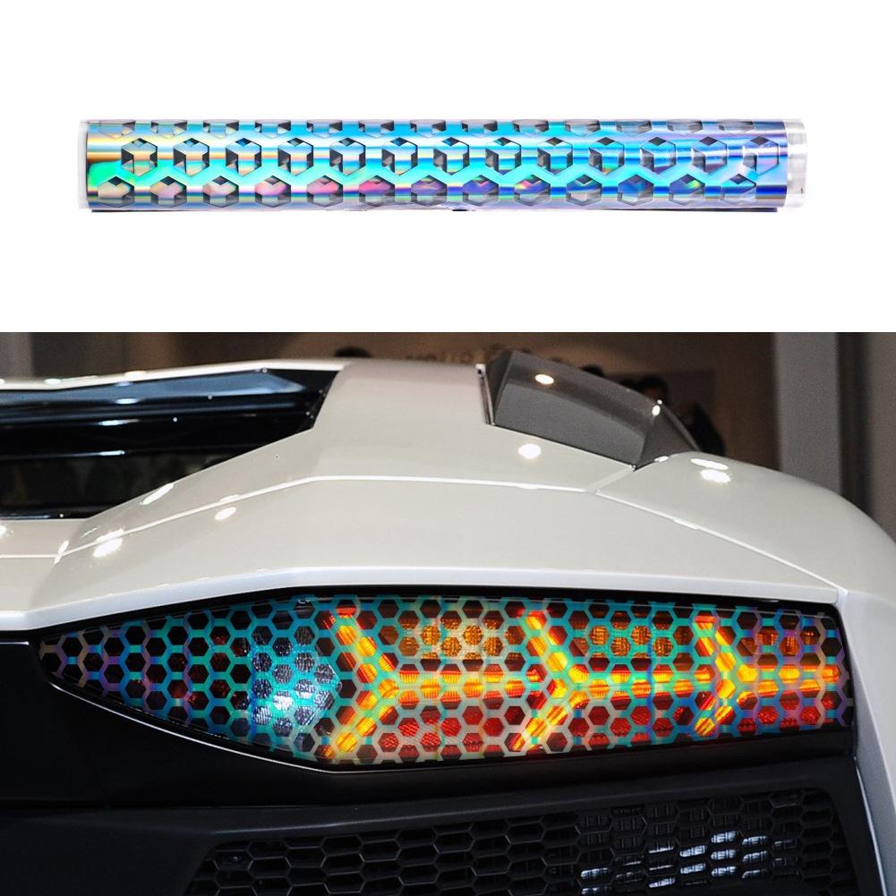 Car Taillights Sticker Decorative Smoke Film Honeycomb Car Rear Tail Light Stickers Rear Lamp Cover Tail Light DIY Trim Sticker