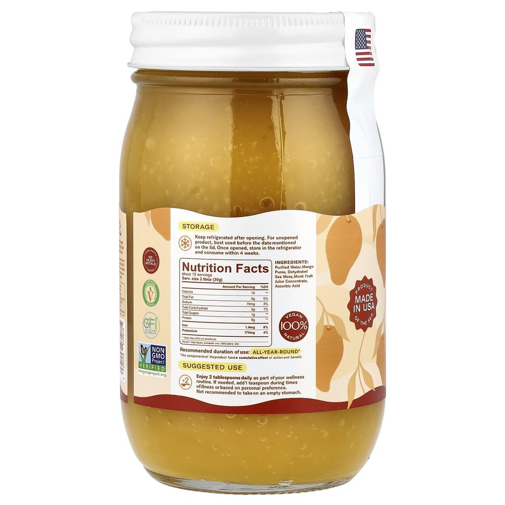 True Sea Moss, Natural Superfood, Mango, 473ml (16 fl oz)