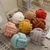 Useful Knotted Ball Pillow  Indeformable Eco-friendly Knotted Ball Plush Pillow  Hand-woven Knotted Ball Back Throw Pillow