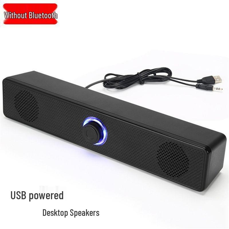 Compact Dual-Speaker Desktop & Laptop Wired Bluetooth Speakers with Subwoofer