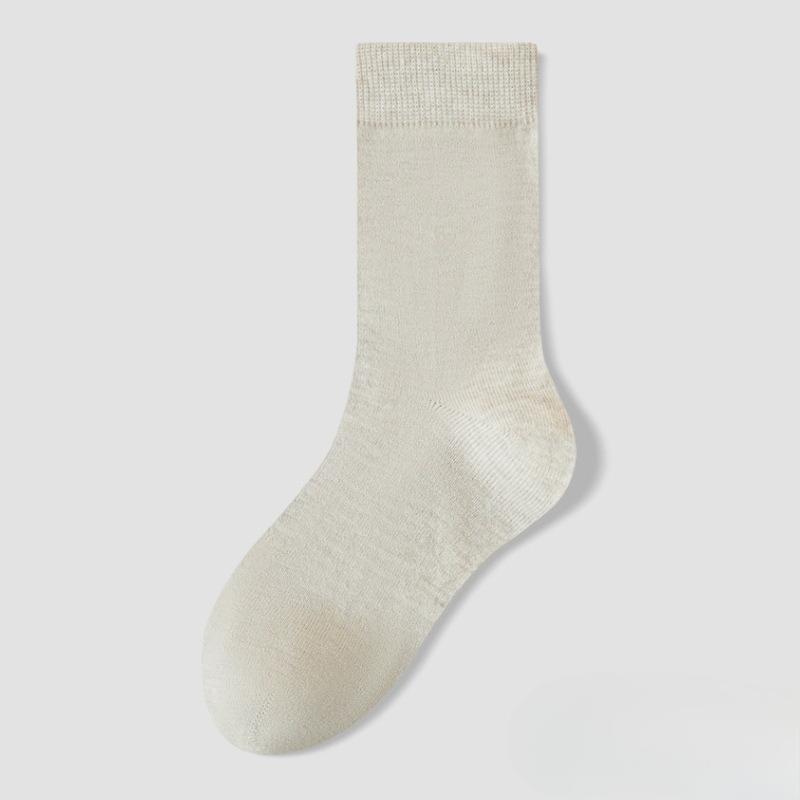 Women's Wool Thickened Heat-retaining and Warm Mid-calf Socks with Stretch and No Bones, Made of Mulberry Silk.