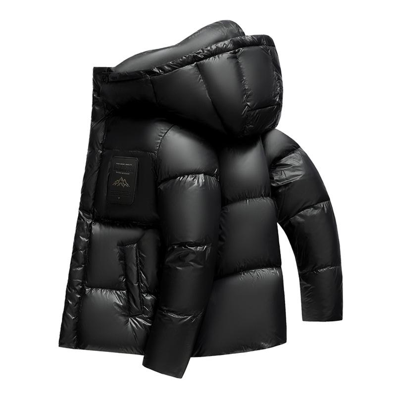 

Northeast Black Gold Unisex Down Jacket: Warm, Hooded, for Extreme Cold, Available in Long and Short Styles 2XL 160-180 kg