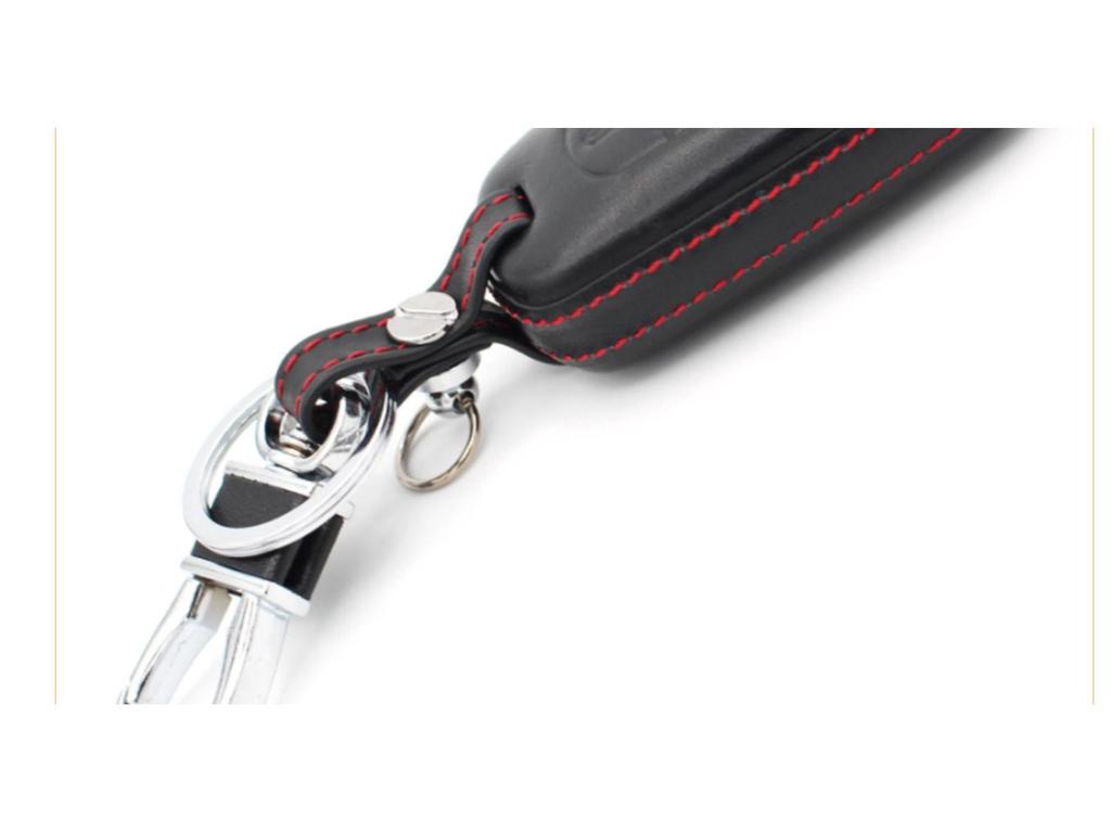 4D Leather Key Case for Hyundai & Kia: Fits K2, K5, Rio, Sorento - 3-Button Folding Key.