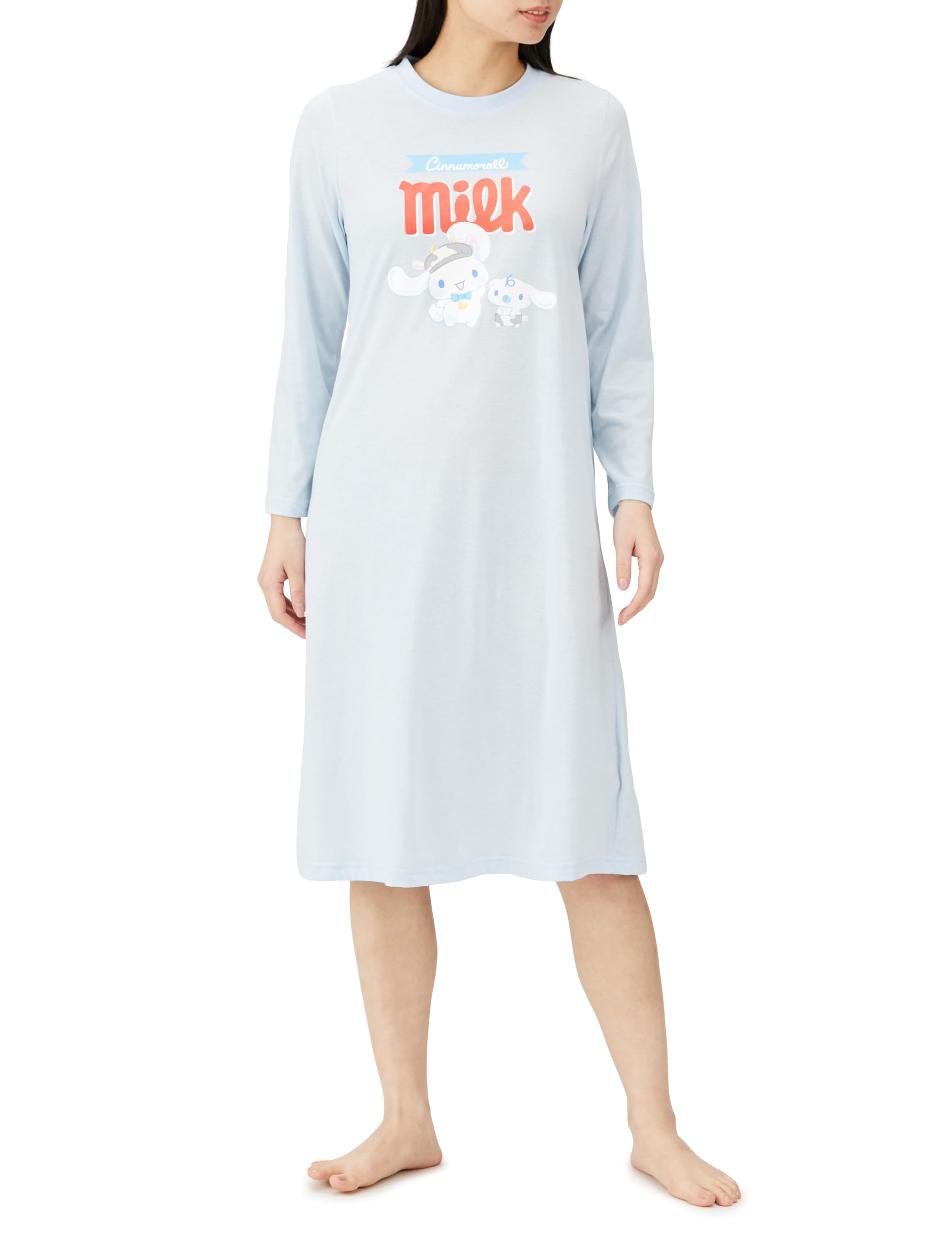 

[Sanrio] Платье для комнаты Tyrol Chocolate Collaboration Hangyodon Hello Kitty Room Wear Платье женское с длинным рукавом Cinnamoroll Blue L