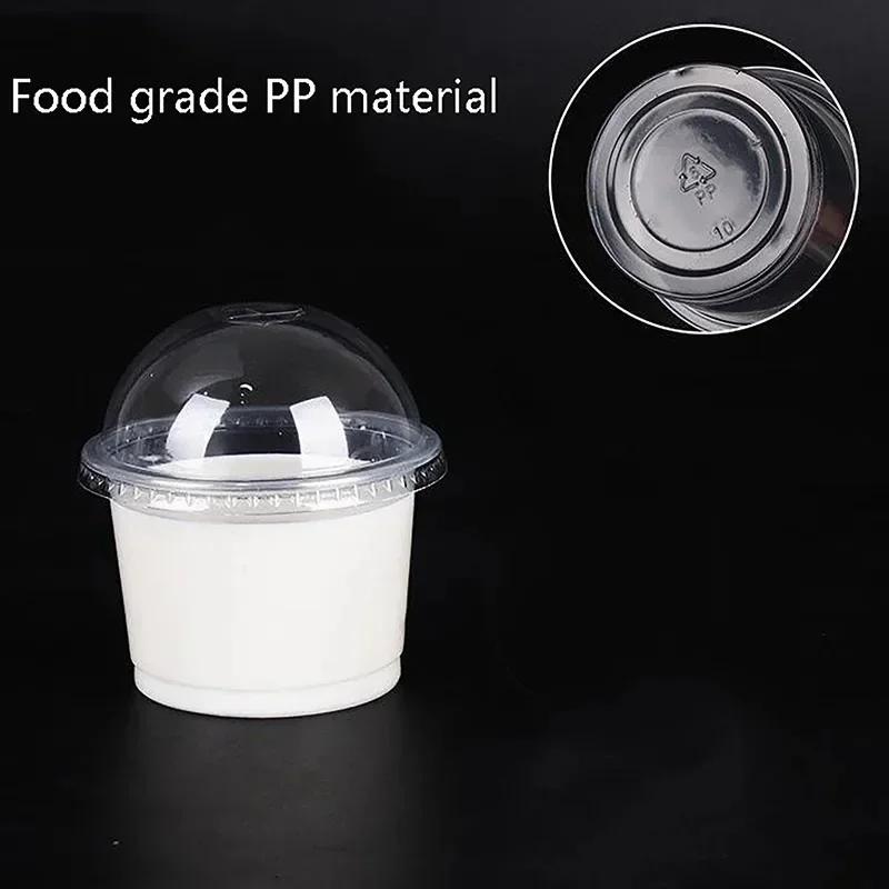 100PCS Pudding Cups Wiht Lids Plastic Boxes Ice-Cream Mousse Dessert Picnic Party Packing Dessert Cups with Lid 250ml/300ml