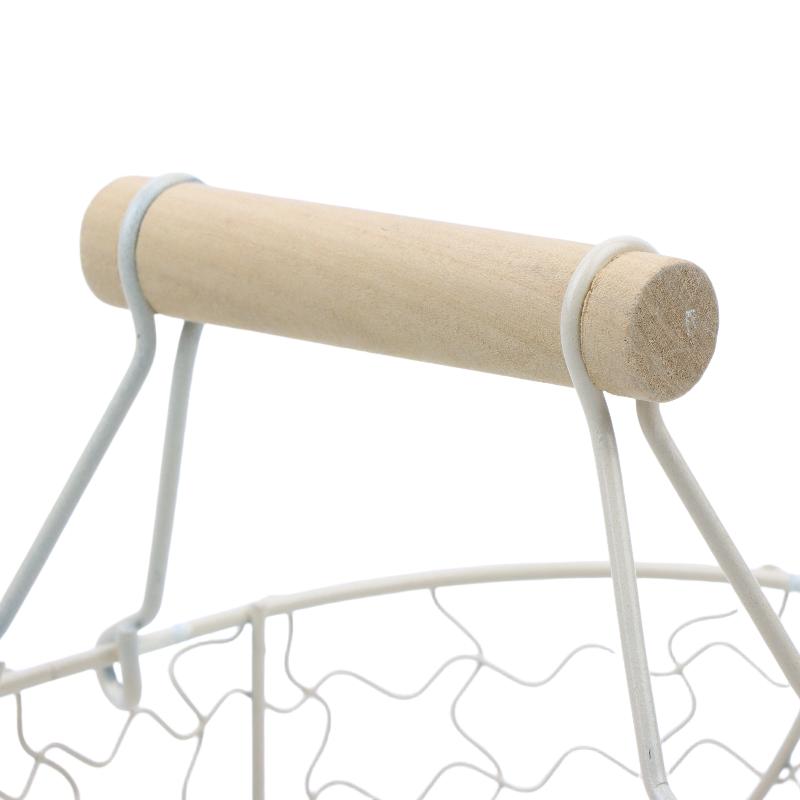 Cesta de Almacenamiento de Alambre Metálico con Asa Portátil Organizador Portahuevos Fruta Pan Cesta de Frutas Creativa Para Cocina Hogar Picnic