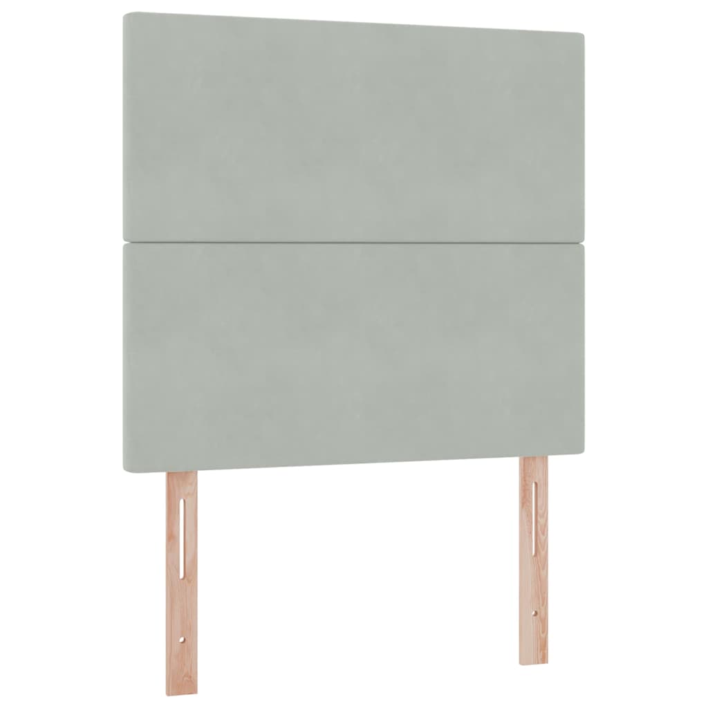 Storage Bed with Mattress Light Grey 90 x 200 cm Velvet