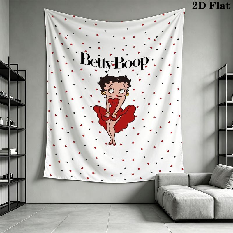 betty boop Wall Tapestry Aesthetic Wall Hanging Printed Fabric Blanket Decorative Tapestries for Bedroom Living Room Home Decor