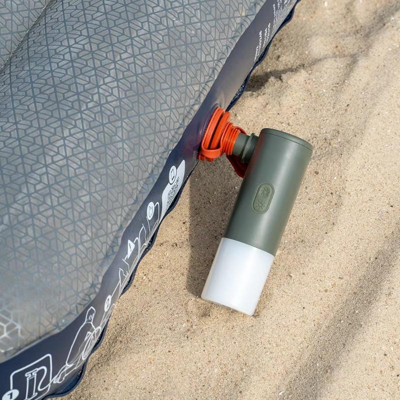 Solar Camping Lantern with Air Pump 100LM Light 5 Nozzles Rechargeable for Tents Bikes Inflatable Emergency Use Outdoor Gear