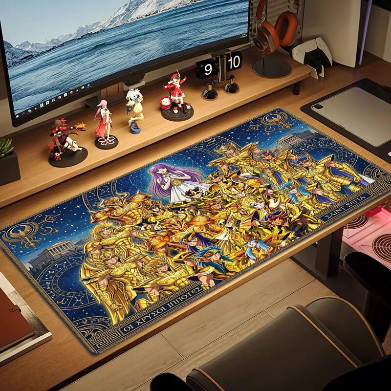 Saint Seiya Color Mouse Pad Large Gaming Table Cushion Non-slip Laptop Tablet Big Mousepad XXL Mat Mini PC Playmat With Lock Edge