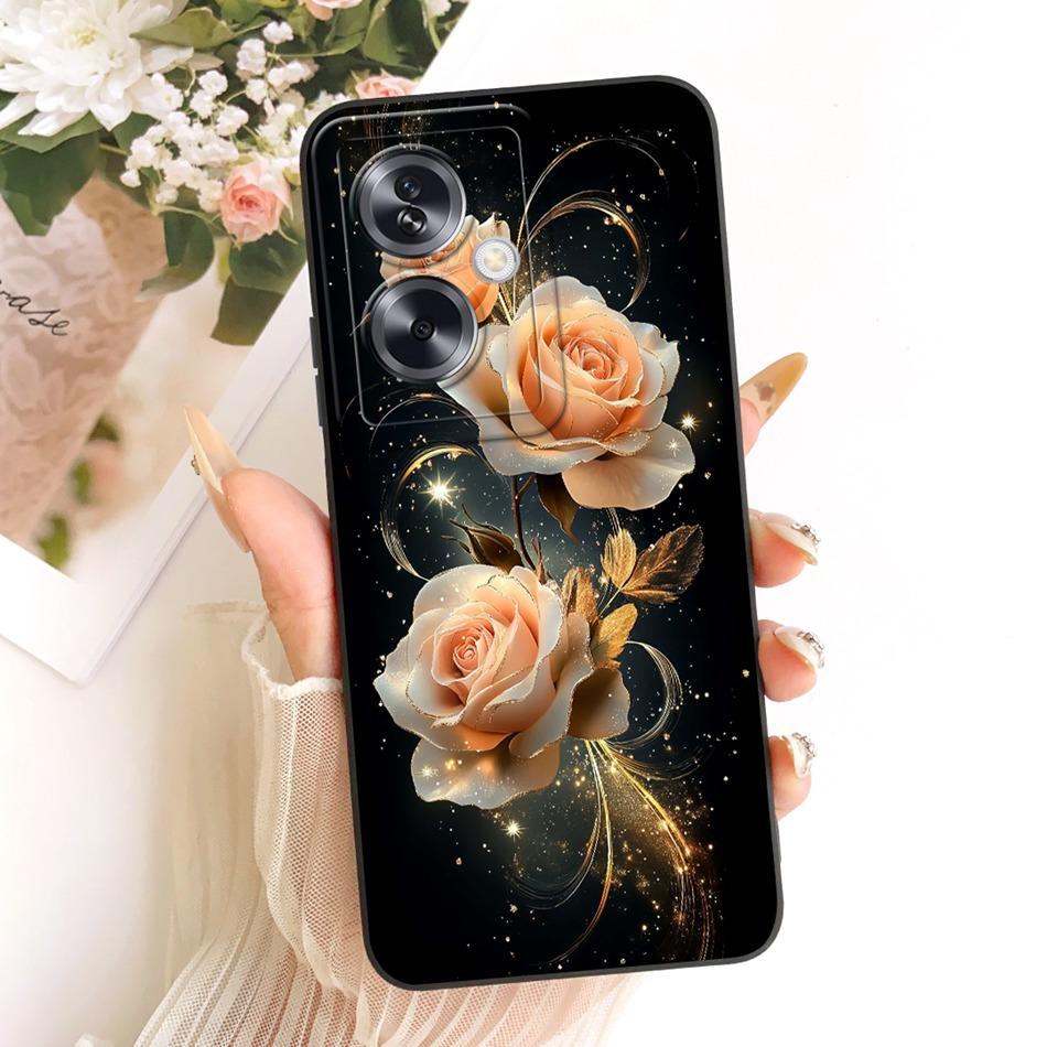 For OPPO A79 5G Cute Cat Flower Cartoon Phone Case For Oppo A79 CPH2553 CPH2557 Shockproof Soft Silicone Covers Bumper