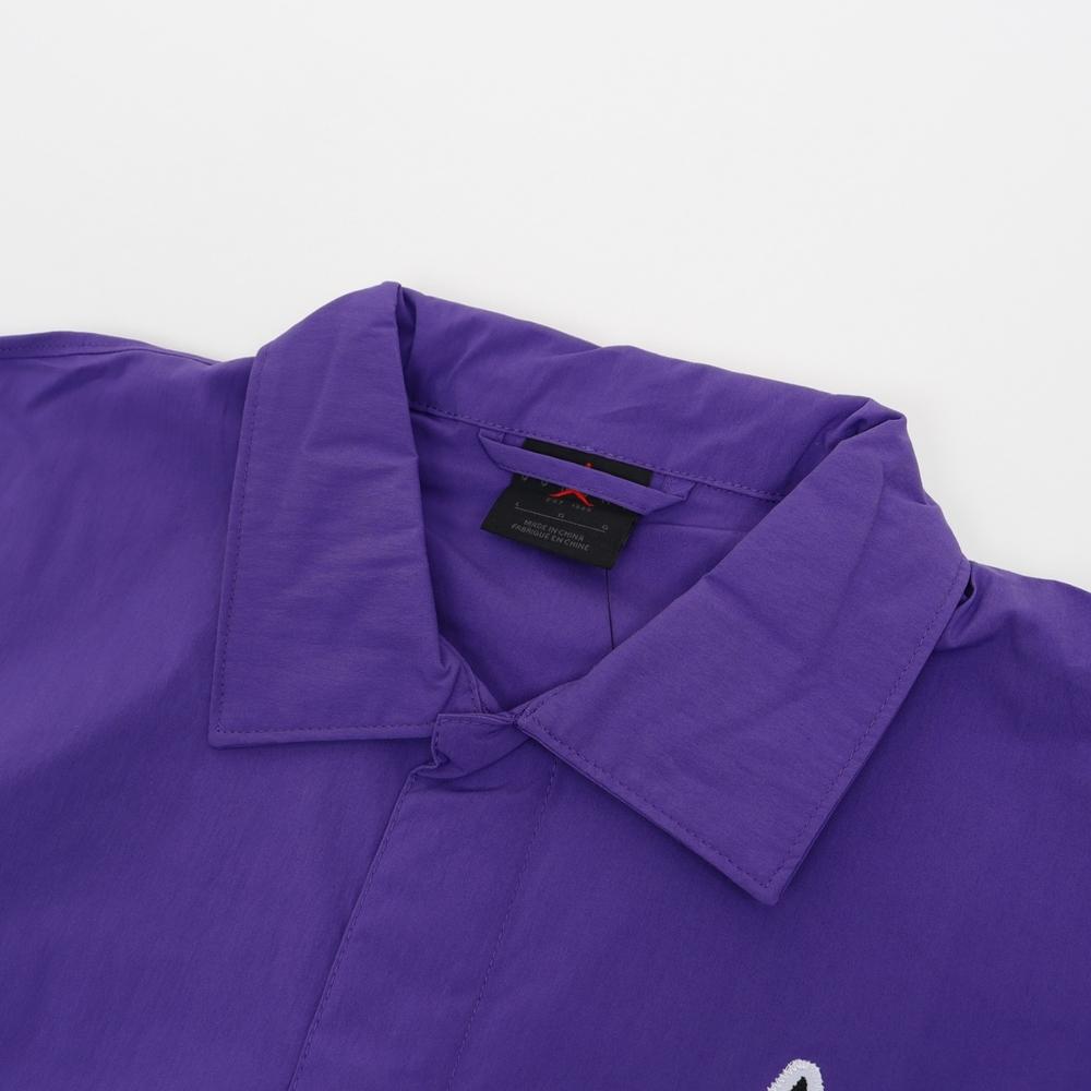 Jordan Alphabet Print Stripe Hem Logo Patch Short Sleeve Shirt Men Tops Purple DM1417-579
