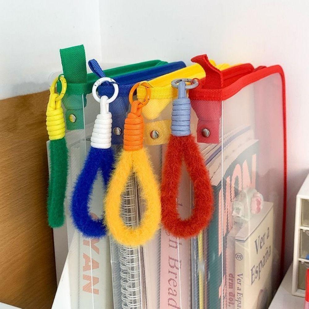 Transparent A4 Zipper File Bag PP File Folder Bags Cute Storage Organizer Bag