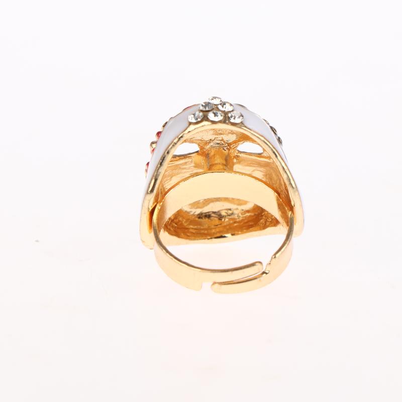 Personality Chinese-Style Drip Oil Peking Opera Facial Makeup Alloy Finger Rings Adjustable Jewelry Gift