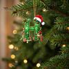 Santa Hat Letter Tree Pendant 26 Alphabet Christmas Ornament, Personalized Letters Acrylic Hanging Decoration with Festive Elf Pattern Initial