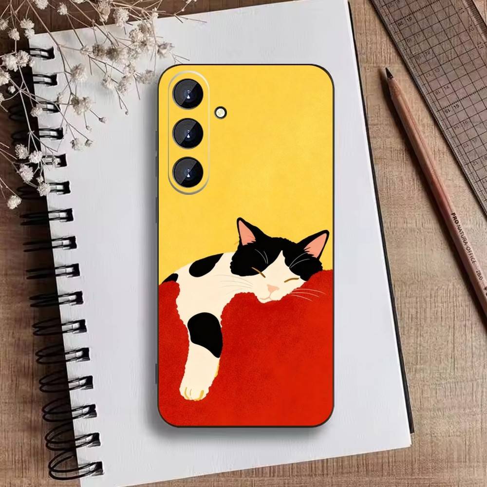 Cute Funny animals Phone Case For Samsung Galaxy A73,A72,A71,A70,A52,A51 Others Soft Black Cover