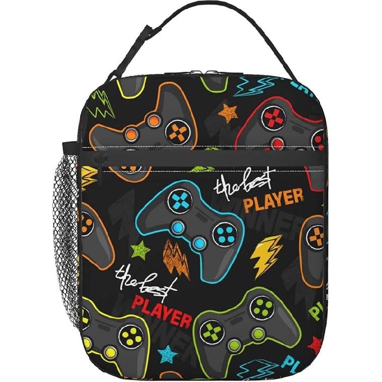 Video Game Controller Insulated Lunch Bag - Reusable Lunch Box - Portable Lunch Tote For Women Men And Kids