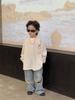Wood Sheep Spring 2025 Kids' Wide-Leg Jeans with Ripped Hems - Trendy for Boys and Girls