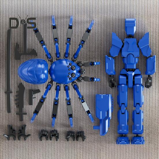 Spider Robot Action Figure with Accessories Movable Joints 3D Printed Model Toy Articulated Dummy Figurine Home Office Decoration Ornament
