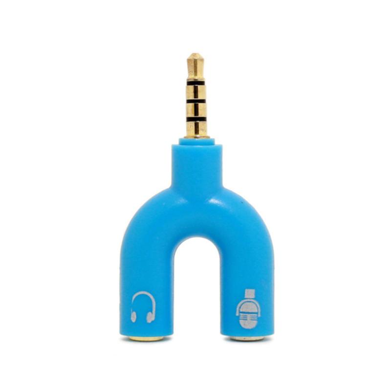 Earphone  Connector Converter, 3.5mm Stereo Splitter Audio To Mic Headset Jack Plug Adapter, For