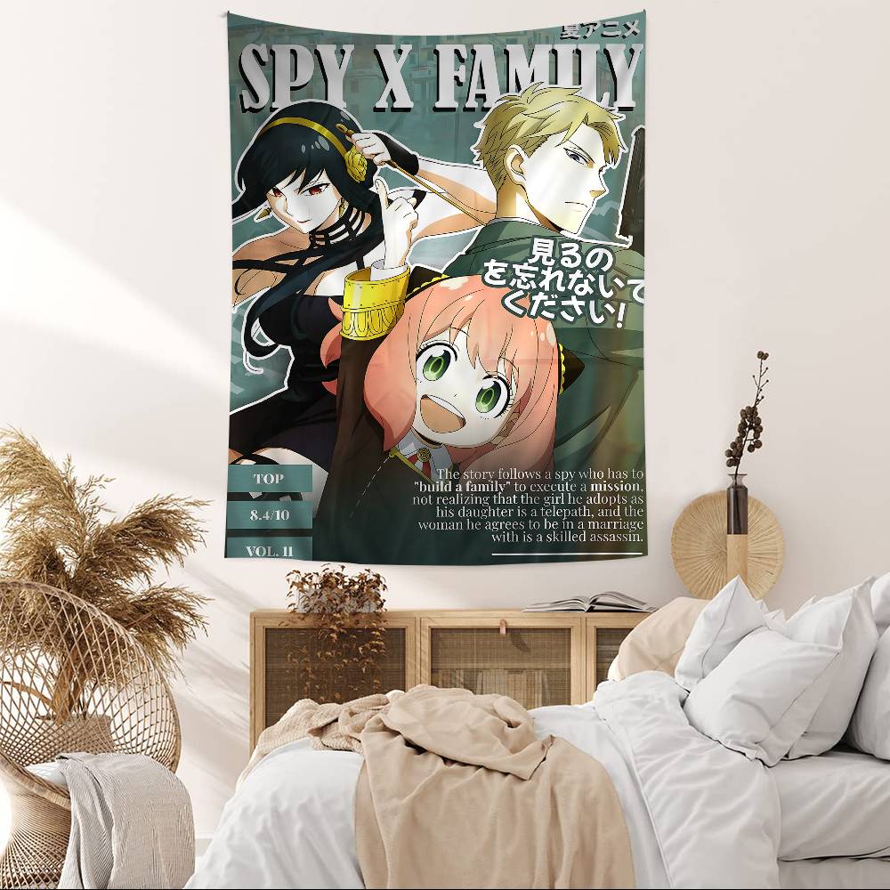 Popular Spy X Family Comedy Anime Anime Tapestry Hippie Flower Wall Carpets Dorm Decor Cheap Hippie Wall Hanging