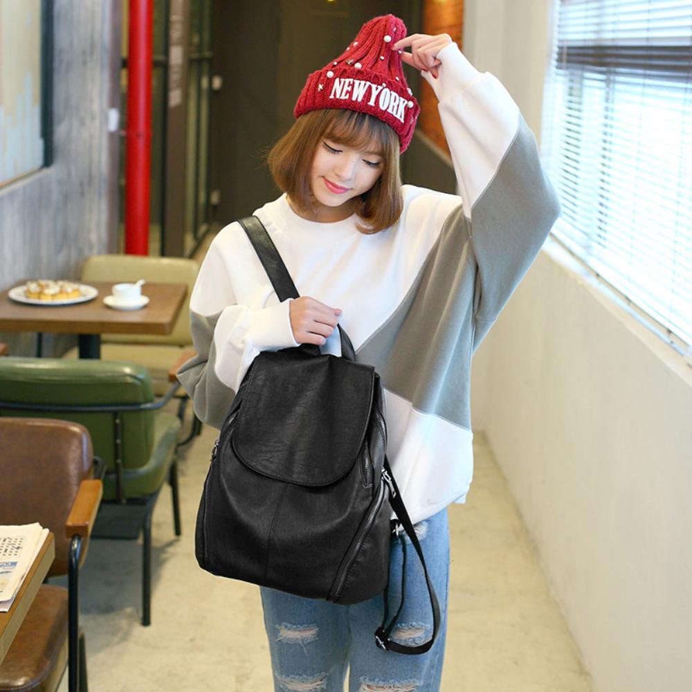 Женский рюкзак из мягкой кожи большой вместимости — фото 3