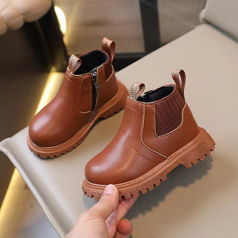2025 Spring & Autumn Fashion Casual Little Leather Boots for Boys & Girls