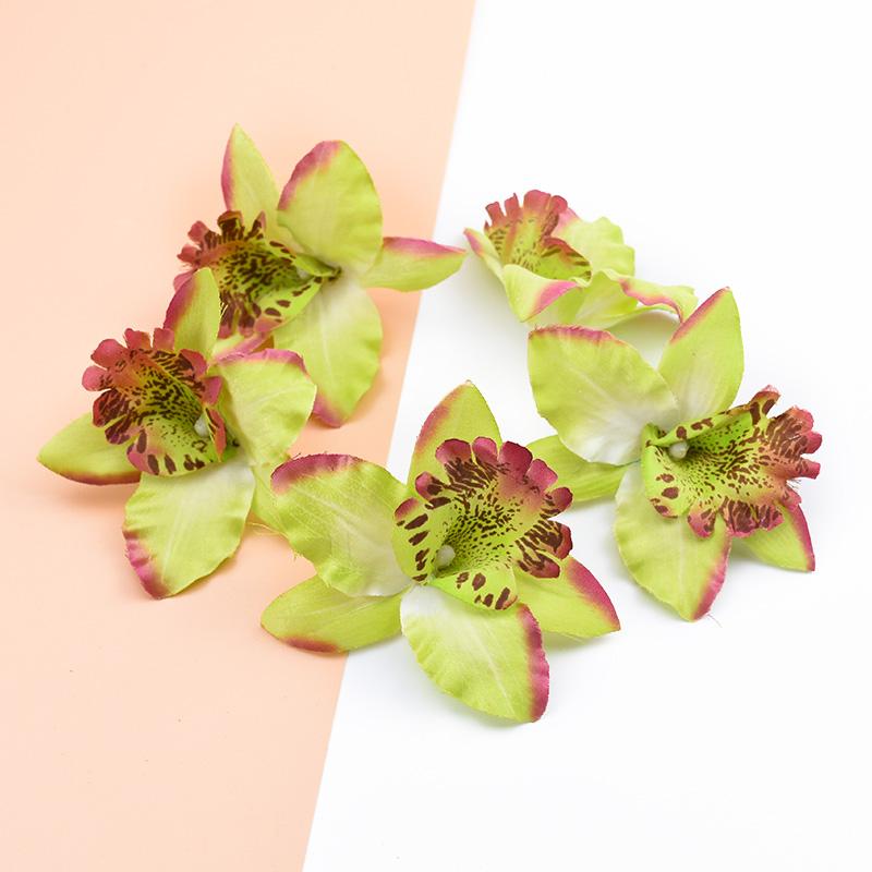 

10 штук Искусственные цветы Дешевые Шелковые Орхидеи-бабочки Аксессуары для украшения дома Брошь Сделай сам Рождественский венок Поддельные растения 10 Pieces зелёный