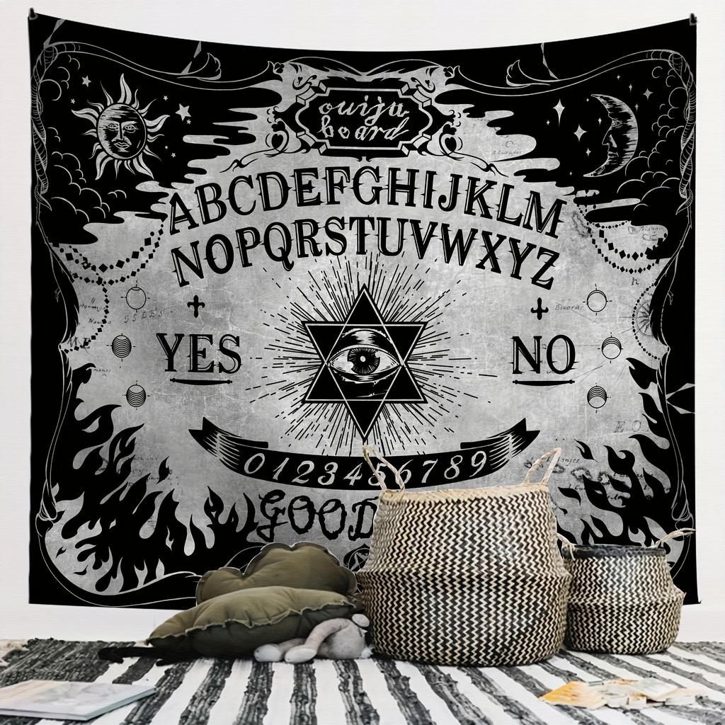 Ouija Board Tapestry" - Perfect for Edgy, Unique & Gothic Home Decor with Mysterious Charm and Bold Style