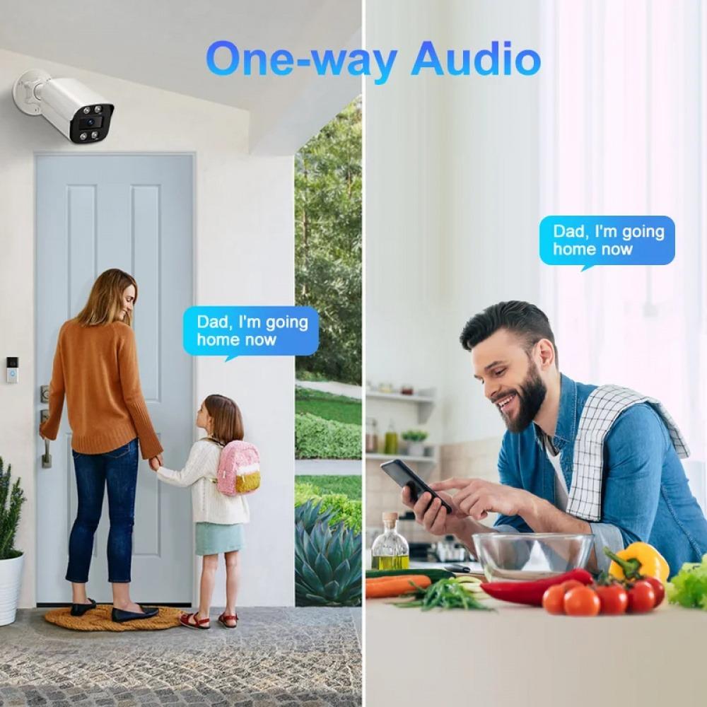 4K 8MP IP H.265 2.8mm Camera Outdoor Audio AHD Wide Angle AI Humanoid detection Home CCTV Surveillance Camera