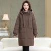 Mom winter padded jacket medium and long new middle-aged and elderly autumn and winter down padded jacket large size padded jacket women