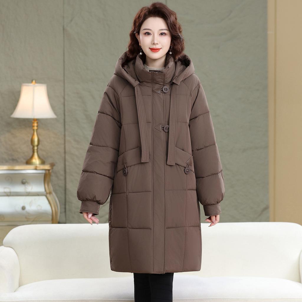 Mom winter padded jacket medium and long new middle-aged and elderly autumn and winter down padded jacket large size padded jacket women