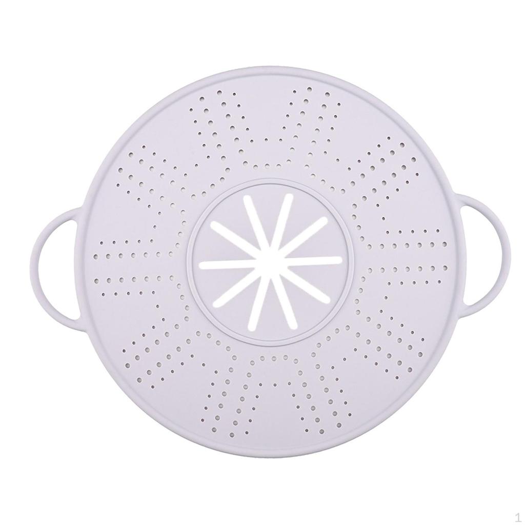Silicone Spill Stopper Lid Anti Overflow Cover Splatter Screen Pan for Soup Pot, Frying