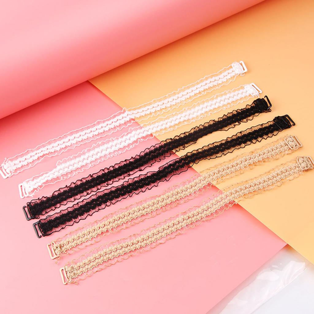 Adjustable Lace Underwear Shoulder Straps Women Elastic Stretch Bra Non-slip Mesh Hollowed Flower Lingerie Strap Accessories