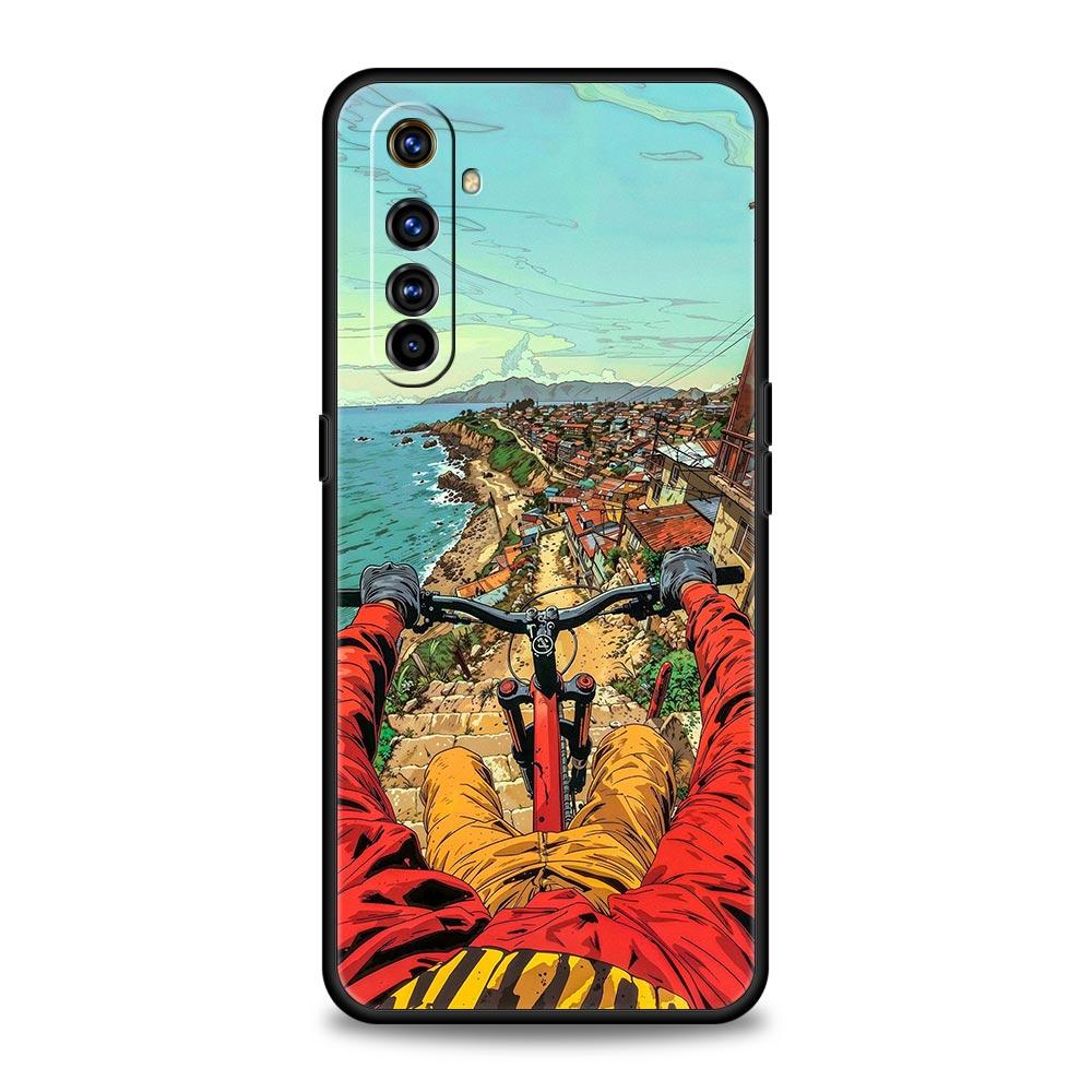 

Soft TPU Case For Realme C67 C63 C55 C53 C25 C21 10 11 12 13 GT 2 3 5 Pro Plus 5G Shockproof Phone Cover Autumu Bike Cycling Bag Realme GT5