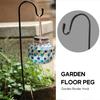BHBL Shepherd Hooks Rust Garden Stake Outdoor Metal Plant Stand Hanger Bird Feeder Pole 120X10X1cm
