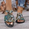 2024 Summer Women's Breathable Roman Style Color Block Sandals: European & American Flat Slippers