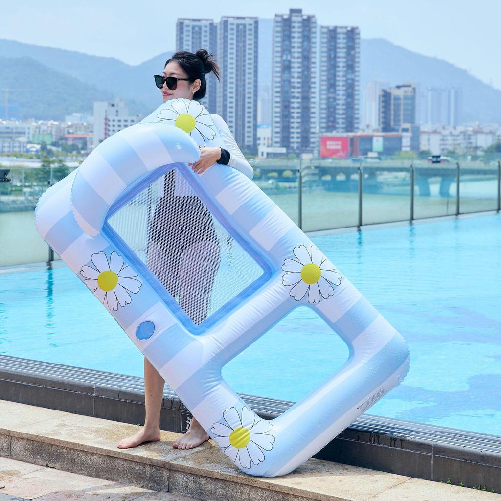 New Style Daisy Stripe Inflatable Pool Float Lounger