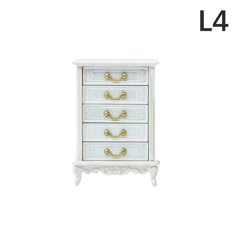 1Pc Dollhouse Furniture Ornaments Mini European Style Retro Cabinet Model