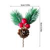 Faux Pine Cones with Red Berries Realistic Look Pinecones Ornament for Christmas Tree Party Decorations