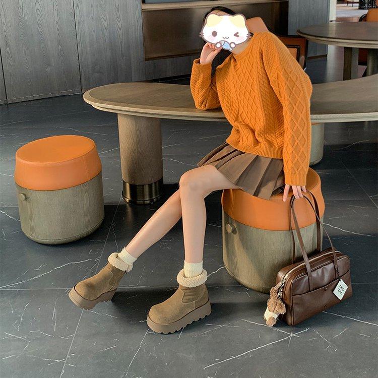 

Женские зимние теплые ботинки большого размера на мягкой подошве с увеличением высоты, с мехом, противоскользящие, для снега, на подкладке, ботильоны, спортивные хлопковые ботинки для улицы 40 коричневый