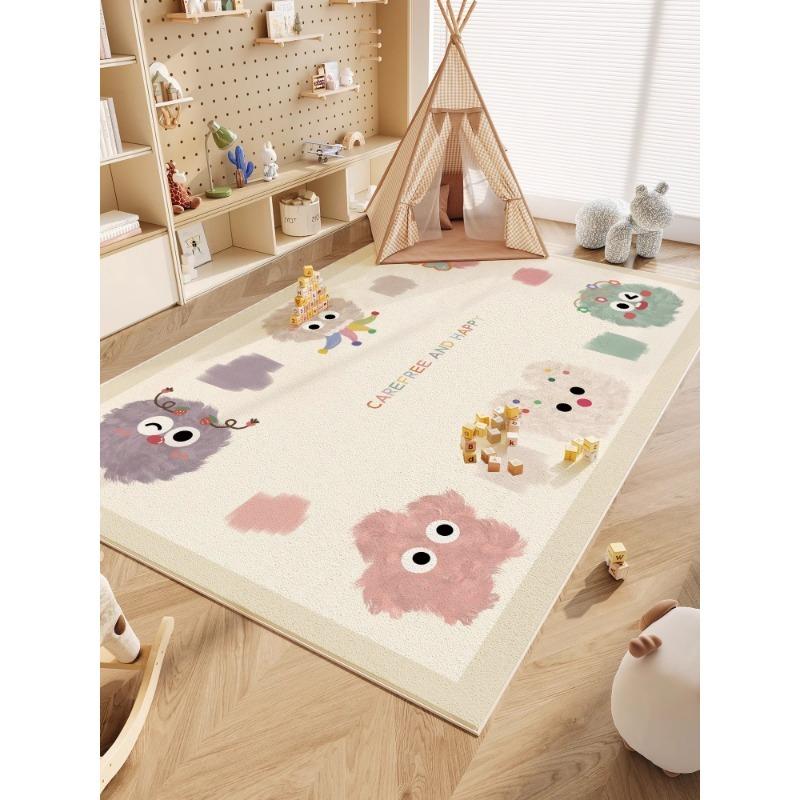 Carefree and Happy Carpet Living Room Sofa Bedroom Bedside Kitchen Entrance Door Mat Non-slip Cute Child Home Decor Rug