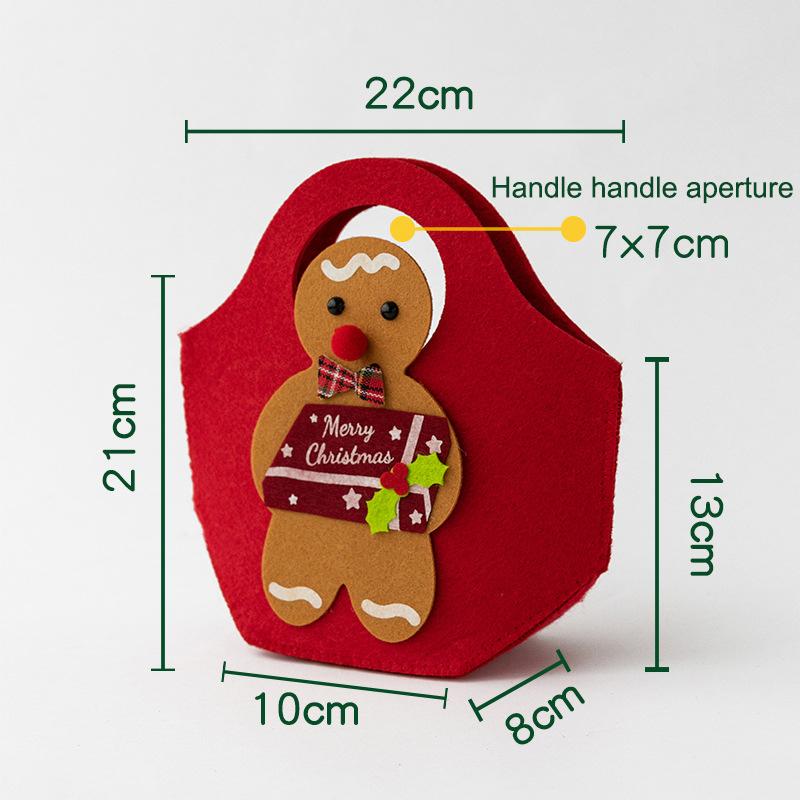 1PCS Christmas Gift Bag Creative Felt Cloth Children Candy Gift Bag Christmas Eve Handheld Portable Apple Bag