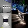 6pcs 6LED Solar Light Outdoor Waterproof Up and Down Luminous Lighting for Garden Fence Decoration Sunlight Wall Lamp