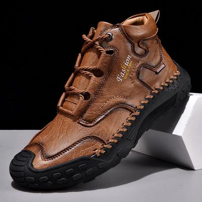 2025 Plus Size Men's Mid-top Martin Boots - Autumn/Winter Outdoor Casual, Thick Sole, Motorcycle Style