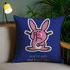 Cute Rabbit Cushion Cover Plush Fabric DoubleSided Printed Invisible Zipper Sofa Pillow Case Home Bedroom Decor
