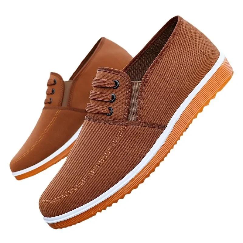 Men's Canvas Shoes: Casual Sports Loafers for Spring/Autumn with Solid Color and Flat Bottom  shoes for men  canvas shoes