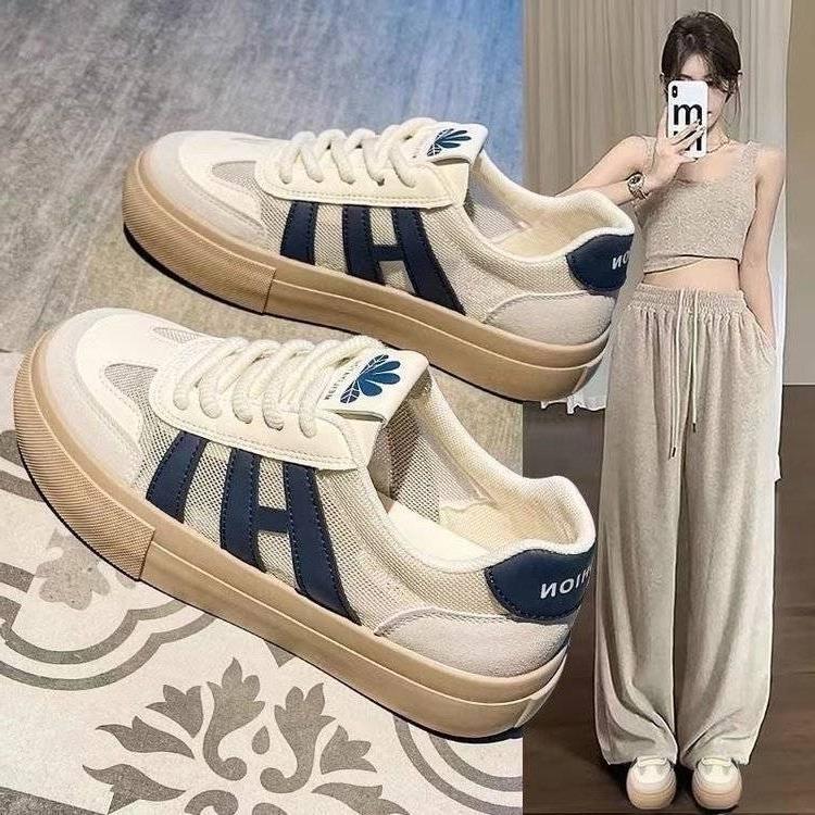 Plataforma Forrest Gump sapatos 22 novo outono esportivos malha três listras estudante tênis de plataforma moda